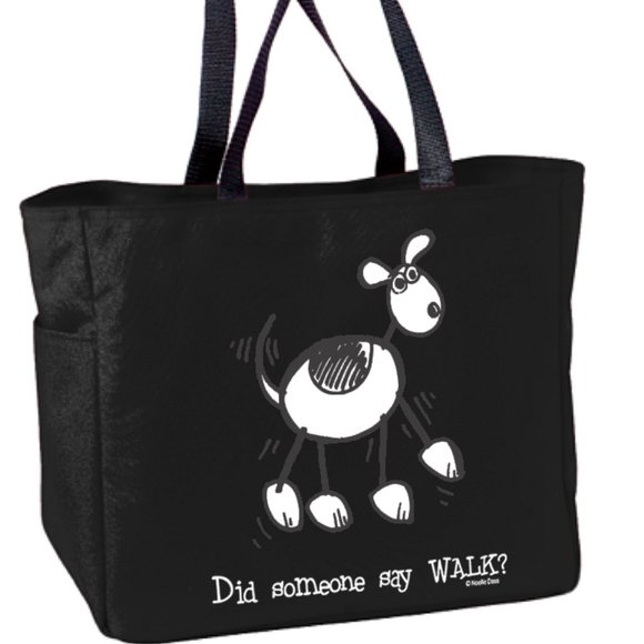 NEW Did Someone Say Walk?  Unlined Black Canvas Tote Bag - Picture 1 of 1